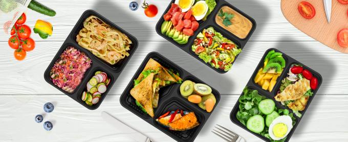 34 uncji 3 pojemniki do przygotowania posiłków 150 opakowań, 150 sztuk tac i 150 sztuk pokrywek 0