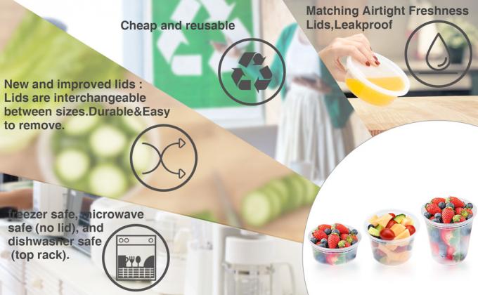 Plastikowe pojemniki do przechowywania żywności i napojów zestawione z pokrywkami - mikrofalówka, zamrażarka i zmywarka bezpieczne, przyjazne dla środowiska 2