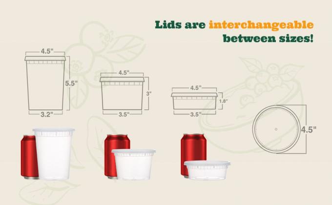 Pojemniki z kubkami Deli, pojemniki do jedzenia, pojemniki do zamrażarki do żywności, mikrofalówki, zmywarka naczynia bezpieczne, przyjazne dla środowiska 0