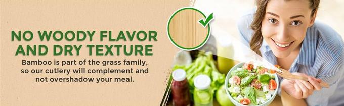 no woody flavor and no dry texture our cutlery will complement and not overshadow your meal