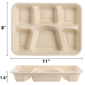 5 Kompact Snack Food Tray Cukier trzciny bagasse talerze jednorazowe talerze przyjazne dla środowiska białe naturalne talerze bagasse 0