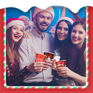 Świąteczne papierowe kubki do kawy z okładkami 12 oz Xmas jednorazowy kubek do imprezy choinka 6