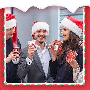 Świąteczne papierowe kubki do kawy z okładkami 12 oz Xmas jednorazowy kubek do imprezy choinka 7