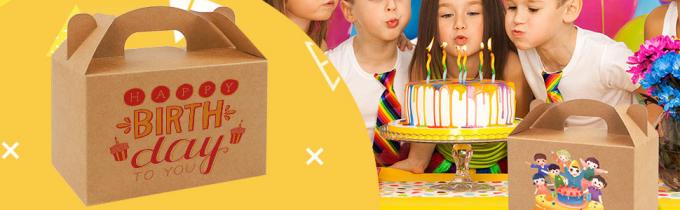 Brązowe pudełka z cukierkami Deser / przysmaki / Gable / Kraft Party Favorite Box, popcorn, zabawki, baby showers, urodziny 0