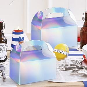 Pudełka z uroczystościami, Pudełka z prezentami z błonnistej folii metalowej, Pudełka z cukierkami na ślub, urodziny. 3