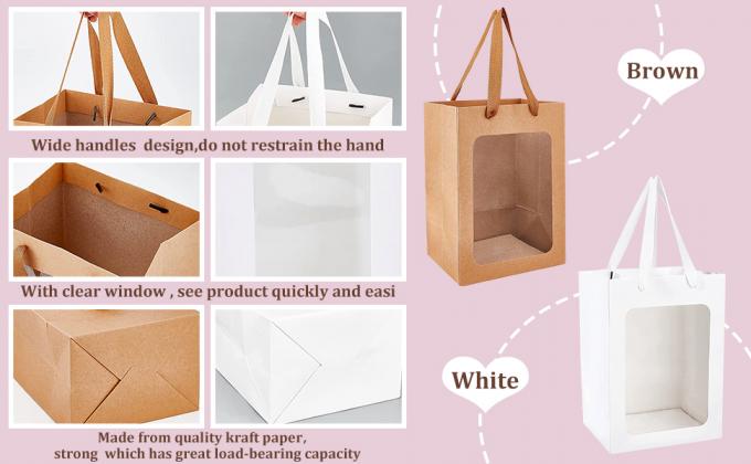 Torby z oknem 10x7x5 Torby prezentów na Dzień Matki propozycja cukierki prezent, imprezowe opakowanie prezentów 0