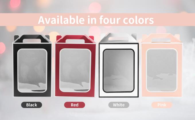 Wielkie pudełka z prezentami, 10 sztuk torebki z papieru z przejrzystym oknem, 9,8 x 7 x 5,1 "kwieciane bukiety torebki z papieru 1