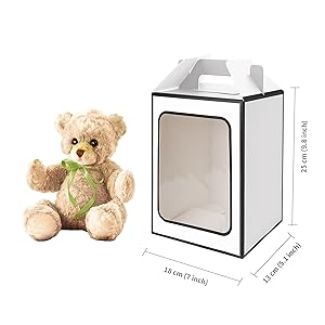 Wielkie pudełka z prezentami, 10 sztuk torebki z papieru z przejrzystym oknem, 9,8 x 7 x 5,1 "kwieciane bukiety torebki z papieru 2