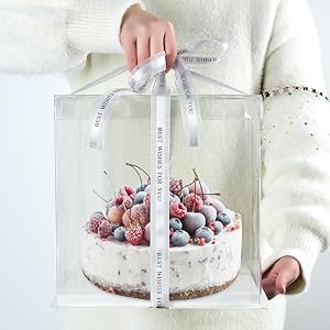 Pudełka do pakowania ciast Wysokie pudełka do ciast z pokrywką i wstążką 148ft Wysokie pudełka do ciast dla ciast dla 4-calowej podwójnej warstwy 13