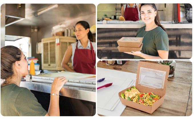 40 oz Pojemniki na jedzenie (50 opakowań) Jednorazowe pojemniki na żywność z papieru Kraft 0