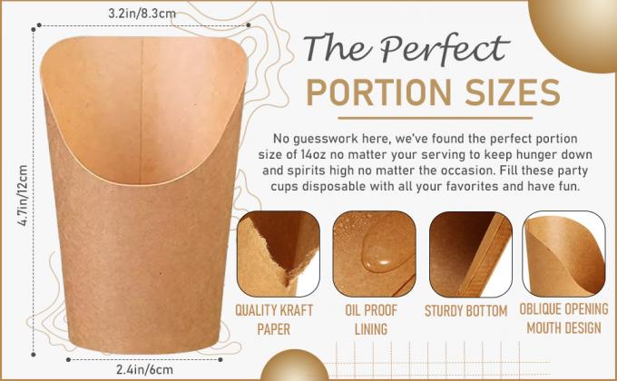 SN-TP3A0 Charcuterie Cups kraft paper Appetizer Cup food holder for parties weeding events