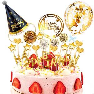 Urodzinowy zestaw ciastek z napisem "Happy Birthday Cupcake Topper" 2