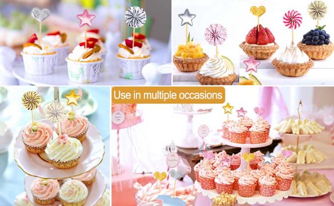 Urodzinowy zestaw ciastek z napisem "Happy Birthday Cupcake Topper" 3