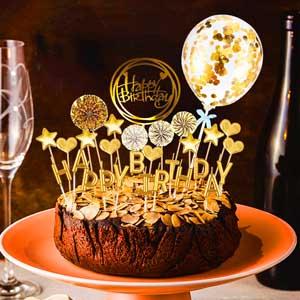 Urodzinowy zestaw ciastek z napisem "Happy Birthday Cupcake Topper" 5