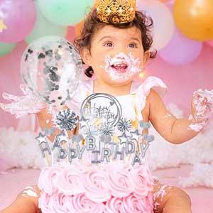 Urodzinowy zestaw ciastek z napisem "Happy Birthday Cupcake Topper" 6