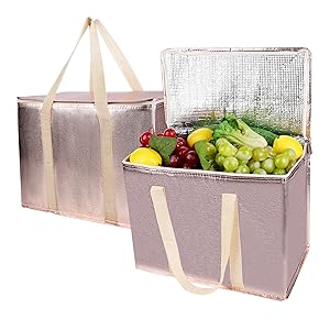 Wyposażone worki do dostaw żywności, XXXL Wyposażone wielokrotnie używalne chłodniczki spożywcze/worki grzewcze, worki do zakupów/podróży/przewozów 22