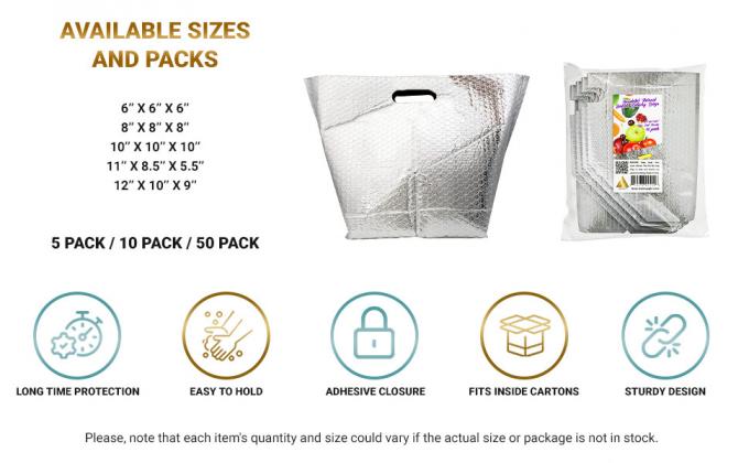 APQ Insulated Thermal Bubble Bags with Hand Hole Product Packaging Hot Cold Delivery Bag Keep Hot   