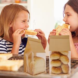 treat bags bakery bags with window bakery bread candy bags cookie bags for packaging brown kraft bag