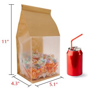 treat bags bakery bags with window bakery bread candy bags cookie bags for packaging brown kraft bag