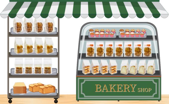 white kraft bakery bags with window 