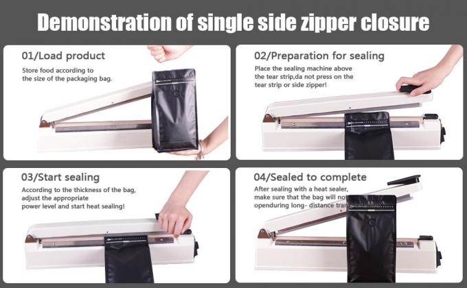 Złota folia aluminiowa o wysokiej barierze płaski dno stojące ziarna kawy worki do przechowywania, wielokrotnie używalny zamykacz boczny 6