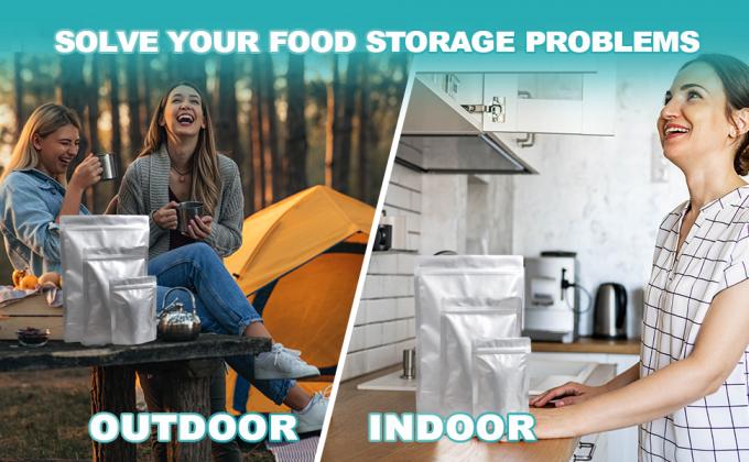 Worki Mylar do przechowywania żywności z absorbentami tlenu i etykietami, grubość 10 mil 3 rozmiary (1 galon, 1 kwart, 1/2 litra) 5