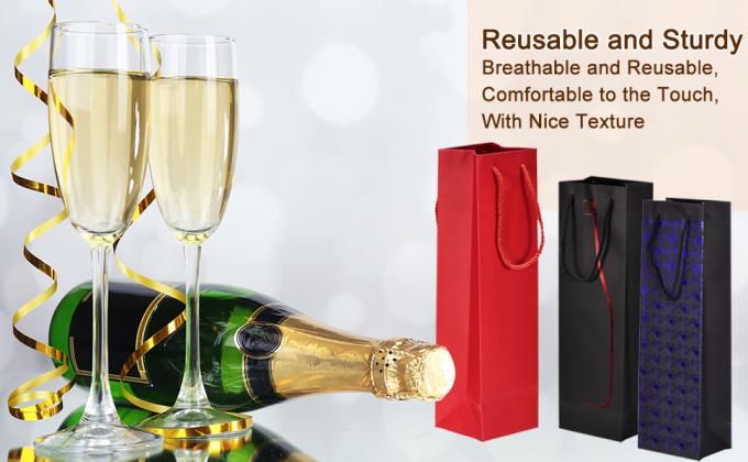 Winiarskie torebki z rękawami, papierowe torebki z winem z przejrzystym oknem 0
