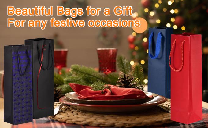 Winiarskie torebki z rękawami, papierowe torebki z winem z przejrzystym oknem 4