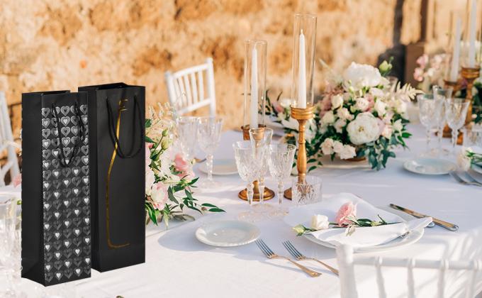 Winiarskie torebki z rękawami, papierowe torebki z winem z przejrzystym oknem 5