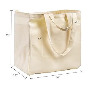 Canvas Grocery Tote Bags with Bottle Sleeves