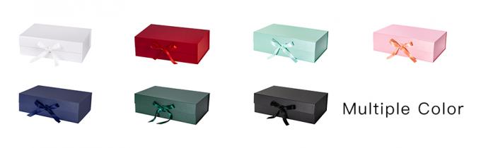 Pudełko prezentów z satynową wstążką, 14x9x4.5 cali Składane pudełko prezentów z zamknięciem magnetycznym na imprezę, wesele, opakowanie prezentów 0