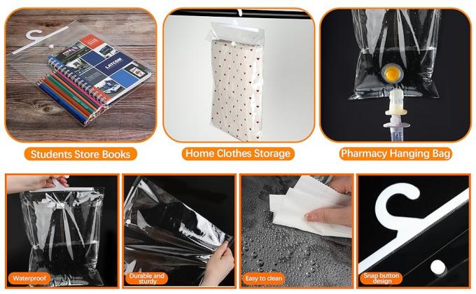 Wieszające torby z wieszakiem,13" x11" duże hakem, torby z wieszaczami, książki, torebka szkolna, zestaw zaopatrzenia 3