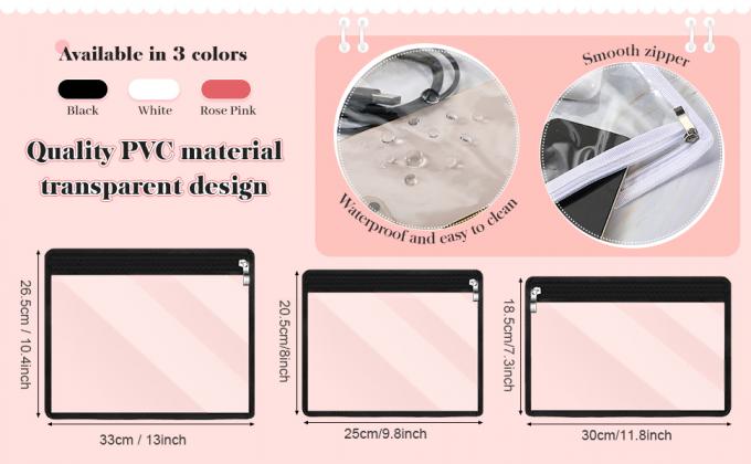 Zamknięte torebki ołówki torebki makijażu PVC torebki koperty foldery przechowywanie wielofunkcyjne torebki plik dokumentów organizować 0