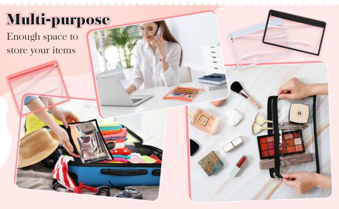 Zamknięte torebki ołówki torebki makijażu PVC torebki koperty foldery przechowywanie wielofunkcyjne torebki plik dokumentów organizować 4