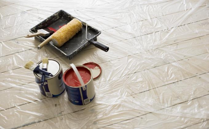 plastic drop cloth sheet painter painting